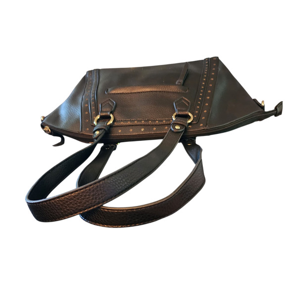 Jessica Simpson black faux leather shoulder bag with matching wallet. - Picture 6 of 9